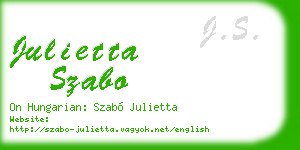 julietta szabo business card